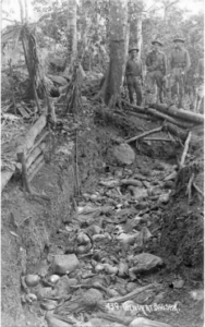 Bagsak trench: A photograph taken of a trench at Bud Bagsak, where Gen. Pershing’s forces killed several hundred Tausug, including non-combatants. Photo taken from Asia Pacific Journal. https://apjjf.org/2017/20/kramer